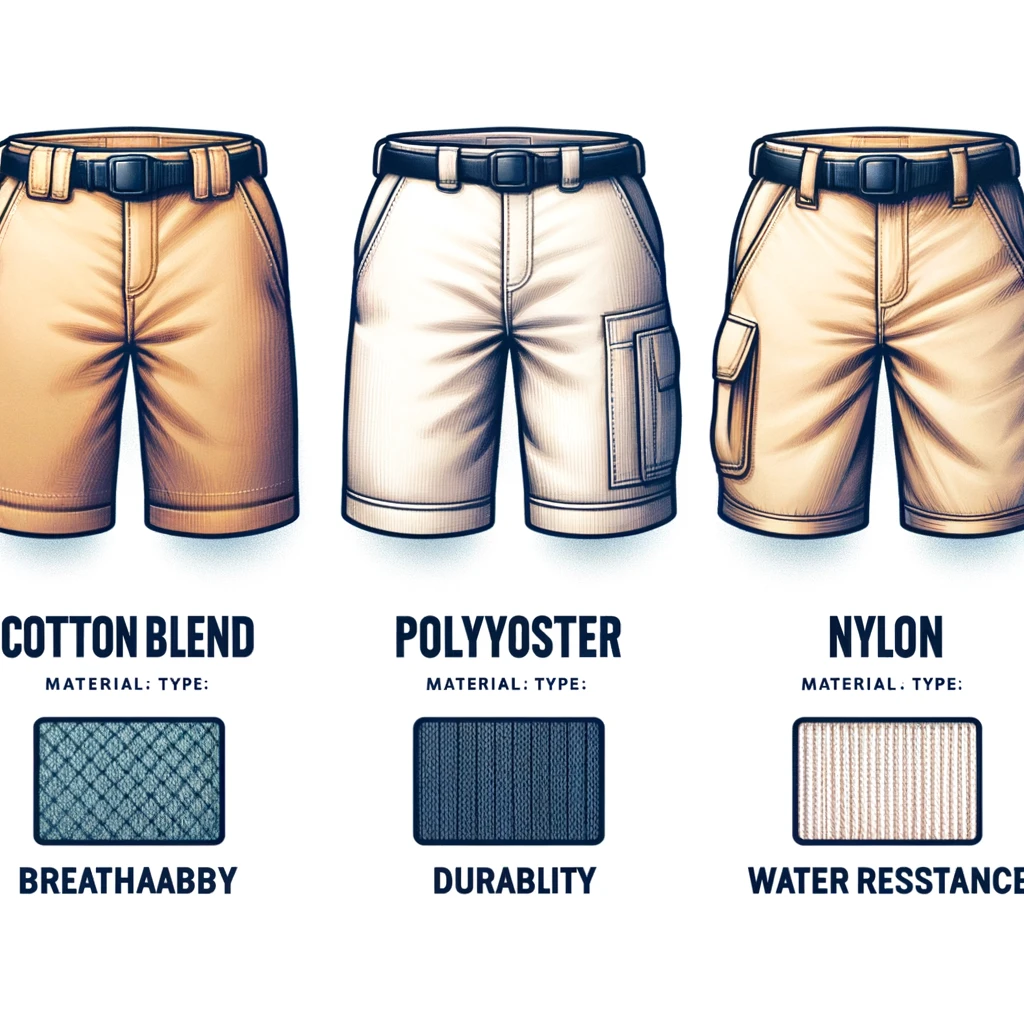 素材選びのポイント: コットン、ポリエステル、ナイロンの作業用半ズボン