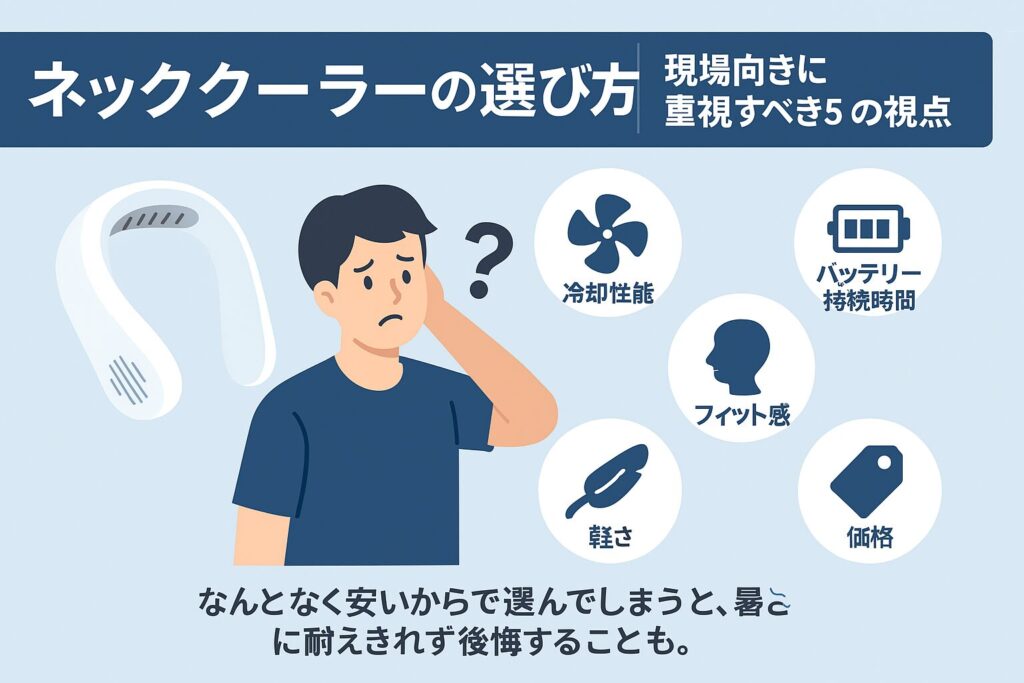 ネッククーラーの選び方|現場向きに重視すべき5つの視点