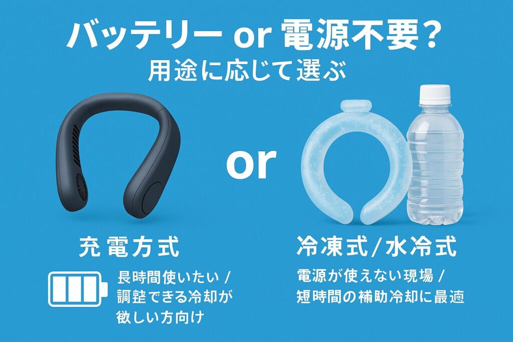 バッテリー or 電源不要?用途に応じて選ぶ